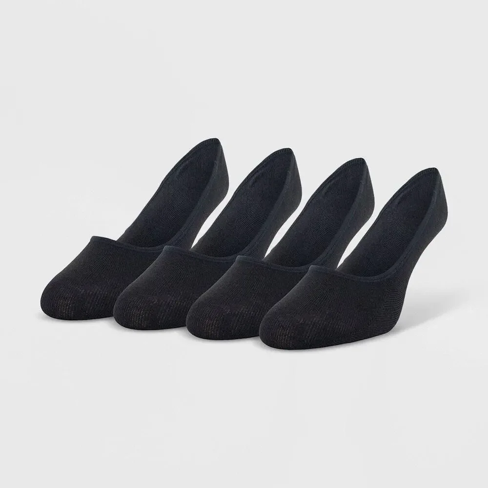 Women's 4pk Sport Liner Socks - Black | Peds | 5-10